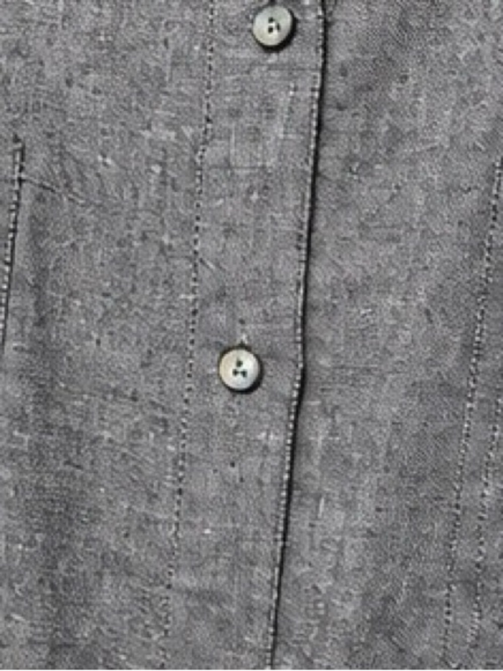 Max Studio Linen Blend Roll-Tab Belted Midi Shirt Dress | Gray | Size Small - Picture 8 of 10